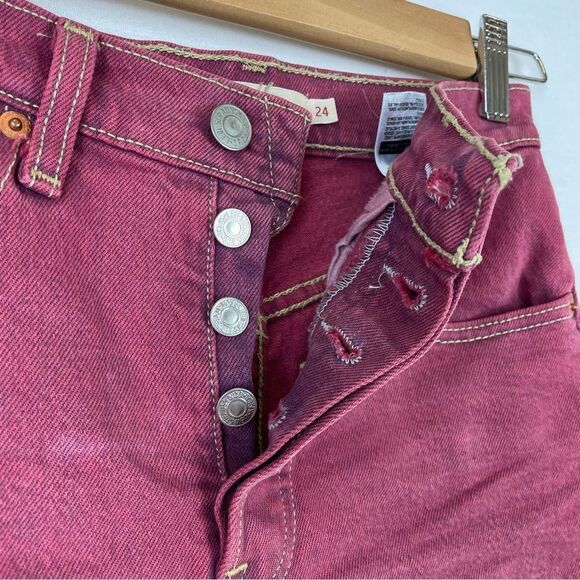 LEVI'S Women's Premium Ribcage Cut Off Shorts Size 24 pink - Picture 9 of 15